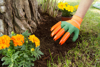 Guantes de jardinería a prueba de agua con garras para cavar, plantar y rastrillar