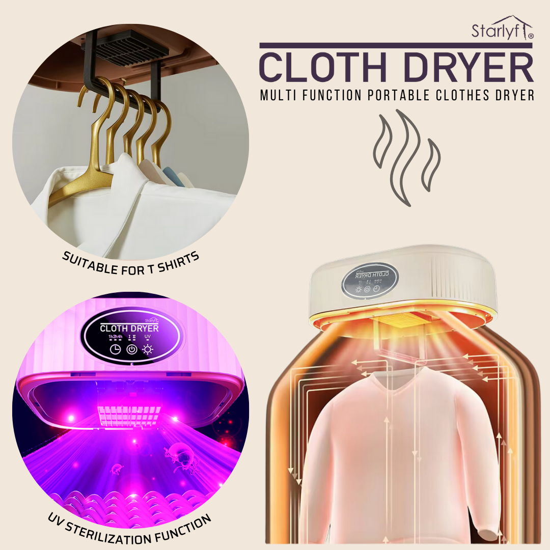 Cloth Dryer - Secadora de ropa portátil con temporizador, esterilizador y de bajo consumo