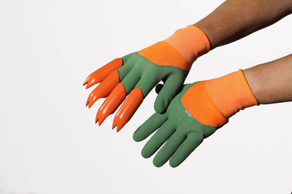 Guantes de jardinería a prueba de agua con garras para cavar, plantar y rastrillar